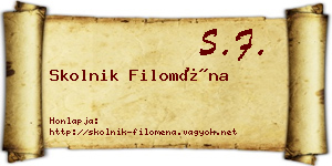Skolnik Filoména névjegykártya